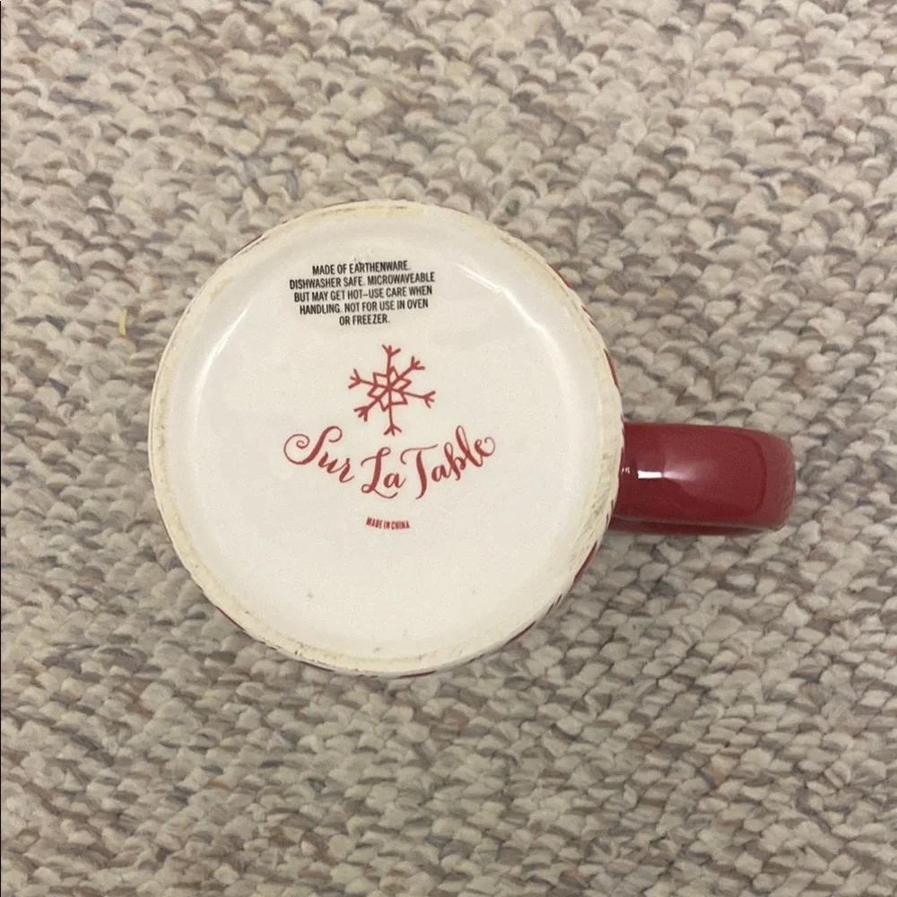 Sur La Table Red and White Holiday Mug